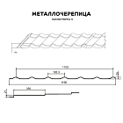 Металлочерепица МП Ламонтерра-X (ПЭ-01-6018-0.45)
